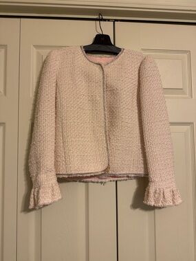 Rebecca Taylor Pink Tweed Cropped Jacket